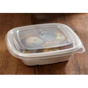 Lid Clear PP for 16oz Square Laminated Pulp Container