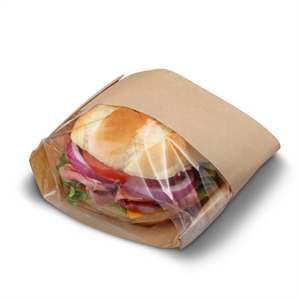 Bag Sandwich 8.5x4.5x2.5" Kraft DublVView