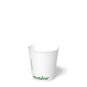 Cup Paper Hot 10oz, Wht Sqt PLA Ecotainer