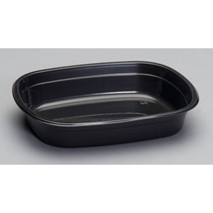 Tray Plastic 31oz Black 8.44 x 6.63 x 1.625" CPET