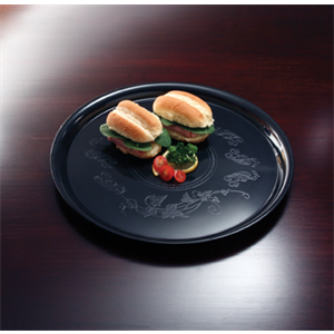 Tray Plastic 14" Black Base (Deli Mate)