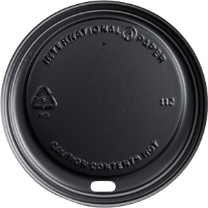 Lid Cup Hot, 10oz Black Dome