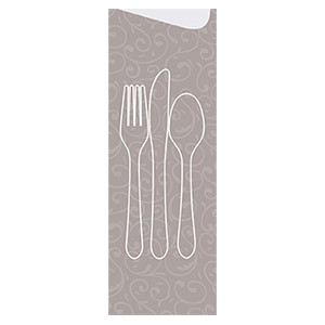 Cutlery Pouch Vines W/ 2 ply Napkin 13x13