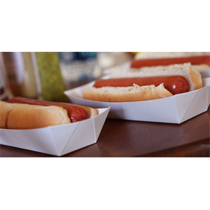 Tray Hot Dog White 7x2.75x1.5"