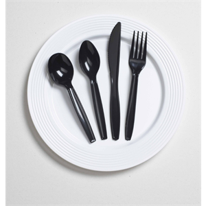 Fork Black Polystyrene Amber