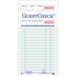 Guest Check, 1-part Green 20 Lines 100x50 books