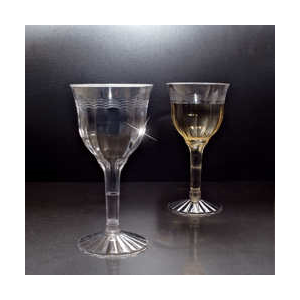 Glass Wine, 6oz Clear Fluted 2/piece