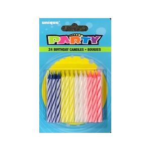 Candle Birthday 2.5" Multi-Color (24/Pack)