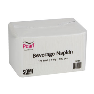 Napkin 1Ply Beverage White, 8x500