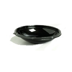 Bowl Plastic, 24oz Black Shallow PET