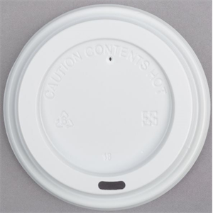 Lid Cup, 10-20oz White Flat