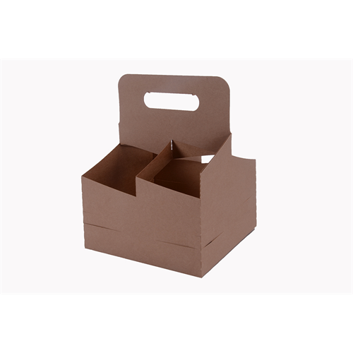 4 Cup Kraft Drink Carrier with Handles by MT Products 15 Pieces 