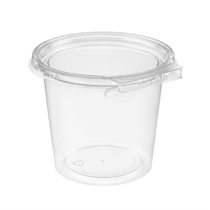 Container Plastic Hinged 24oz Round Clear Roundware PET