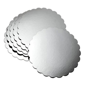 Cake Board 10" 0.07 Rnd Silver Scalloped