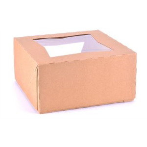 Box Kraft 10x10x5 w/window front load 6 ct