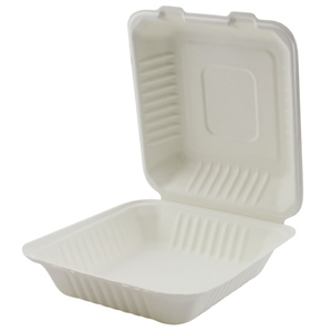 Hinged Cont Bagasse 8x8x3"-1-Comp ECO 4x50