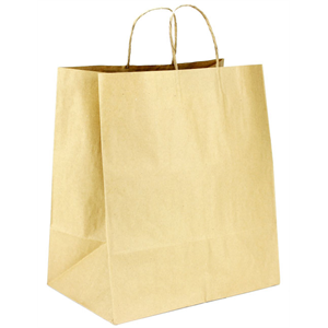 Bag Paper Handle Twisted 14.5"x9"x16.25" Kraft