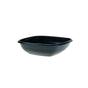 Bowl, 48oz Black Medium Square PET