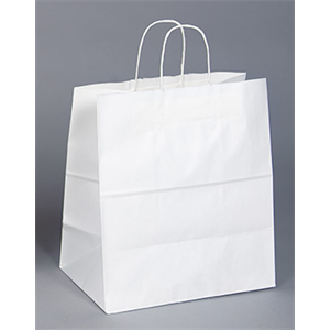 Bag Paper White w/Handle 14x9x16"