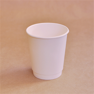 Cup Paper Hot 8oz, Squat Double Wall White