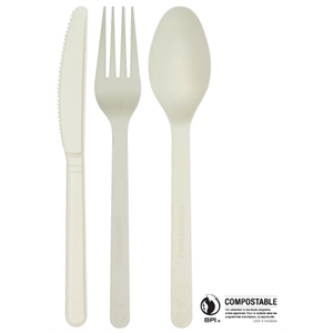 Fork Natural, Compostable CPLA, Full Size Heavy, Emerald