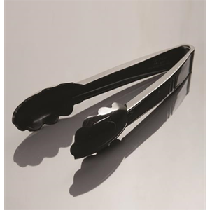 Tongs 9" Scalloped Heavy Black