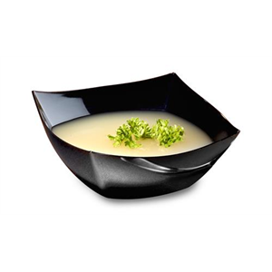 Bowl Plastic, 8oz Black Square