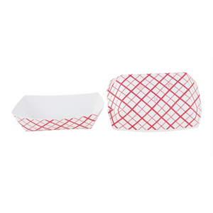 Food Tray 1/4lb Red Plaid 0401