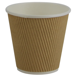 Cup Paper Hot Ripple Kraft 8oz. Squat