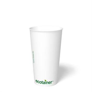 Cup Paper Hot 20oz, White PLA Ecotainer
