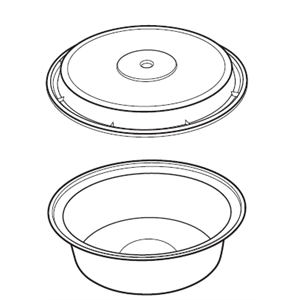 Cont Plas, 8" Med Rnd Blk Combo TP (38oz), MW