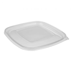 Lid Plastic Flat 5" Square PET fits for 8,12,16oz Square Bowls