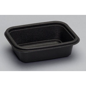 Container Plastic 12oz Rectangle 6x4.75x1.5" Blk PP