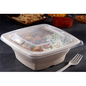 Lid Clear Plastic for MW Square Bowl 24, 28, 32 oz PP