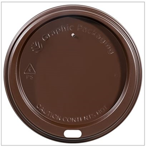 Lid Cup Hot, 10Sqt-20oz Brown Dome 12x100