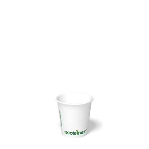 Cup Paper Hot, 4oz White PLA Eco