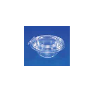 Cont Plas. Round 12oz Clear Hinged Flat Tamper Evident PET
