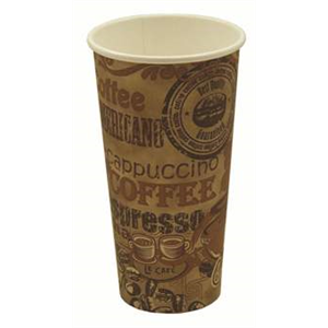 Cup Paper Hot 20oz, Sgl Wll, Rustic Design