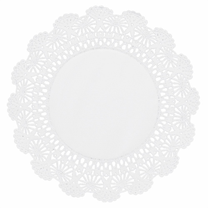 Doilies Round Lace, 12" White