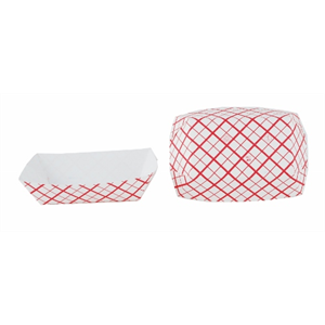 Food Tray 6oz Red Plaid 0405