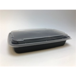 Cont Plas PP, 8"x6"x1.5" Black Base 28oz, Clr Lid Combo