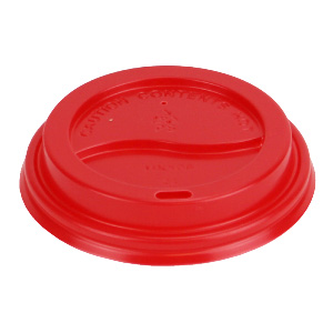 Lid Cup Dome, Red Fits 8sq. 10-24oz Cup 50x20, PS
