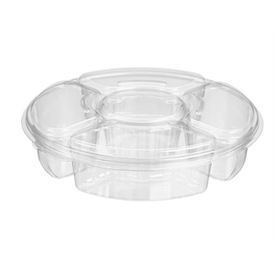 Platter Party, 115oz 5 Comp Clear w/ Lid PET