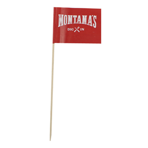 Wood Pick w/Paper Flag Printed Montana's (3x334) - 3 Versions
