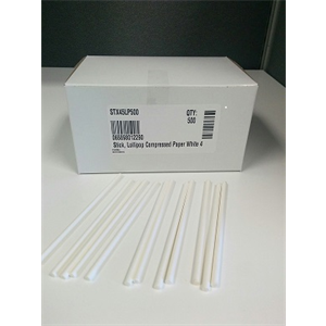 Stick, Lollipop Compressed Paper Wht 4.5"x11/64"