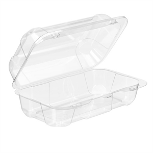 Container Plastic Hinged Barlock 60oz 8.32"x4.94" PET