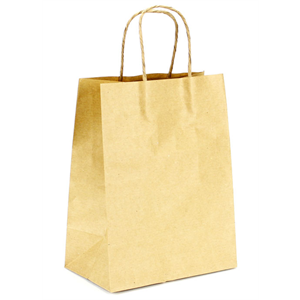 Bag Paper Handle Twisted 8"x4.75"x10.25" Kraft
