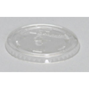 Lid Plas Flat Clear no straw slot fits CH-09, 50x20, APET