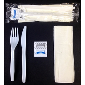 Cutlery Kit Med F, K,S&P,Lrg Nap PP Wht Ruby