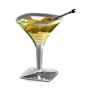 Glass 2oz Mini Martini Square Clear 12x8